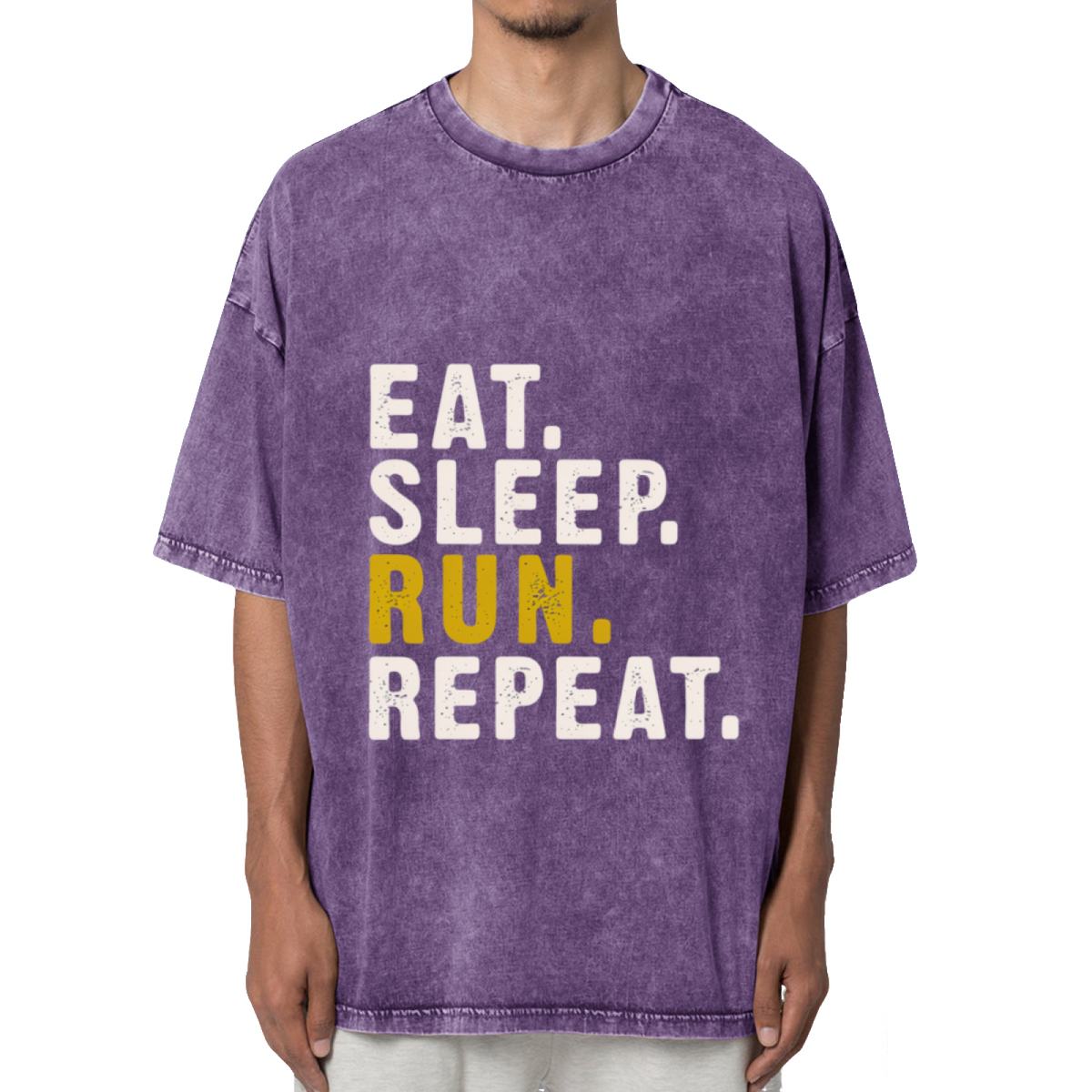 Eat Sleep Run Repeat Washed Graphic T-Shirt