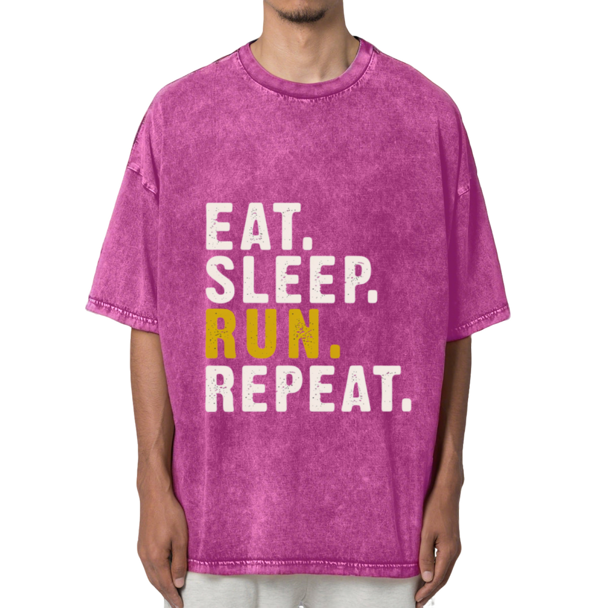 Eat Sleep Run Repeat Washed Graphic T-Shirt