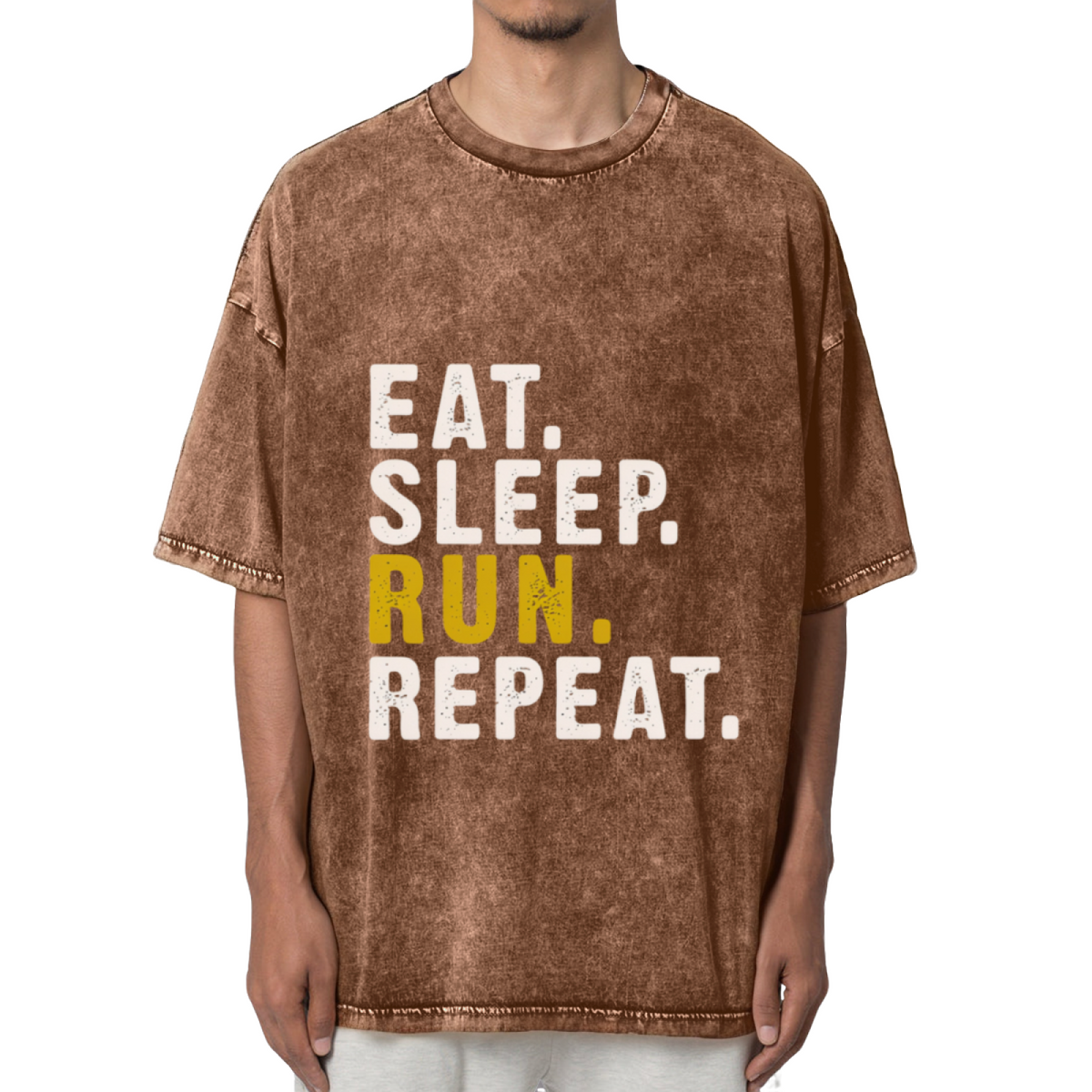 Eat Sleep Run Repeat Washed Graphic T-Shirt