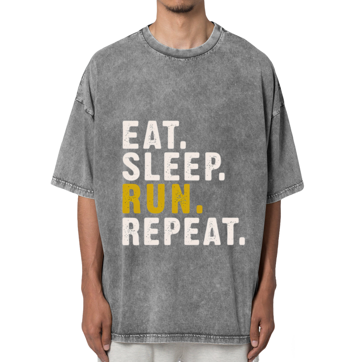 Eat Sleep Run Repeat Washed Graphic T-Shirt