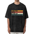 Unisex washed graphic T-shirt with My Heart Is On That Mat themed design, product image