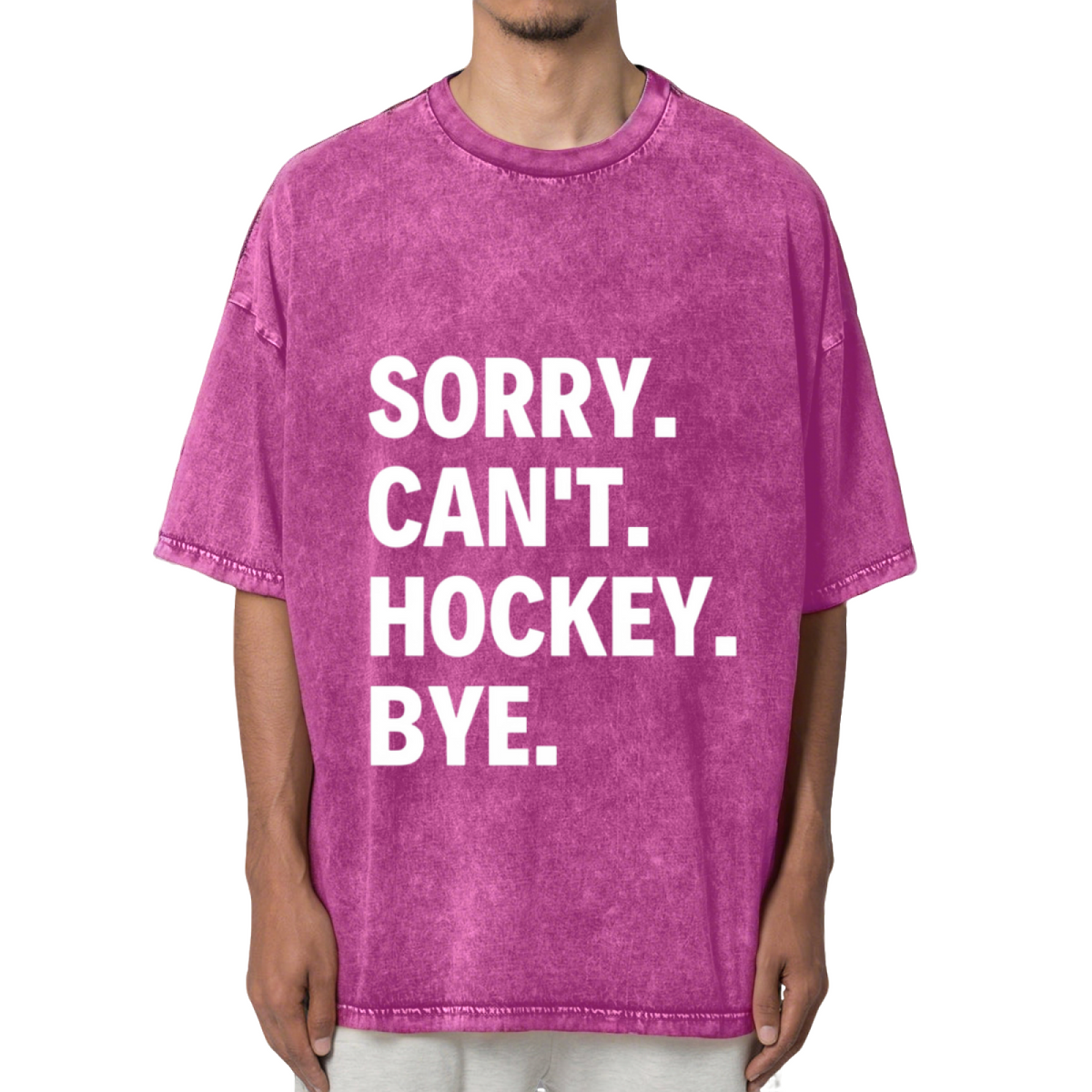 Sorry Can't Hockey Bye Washed Graphic T-Shirt