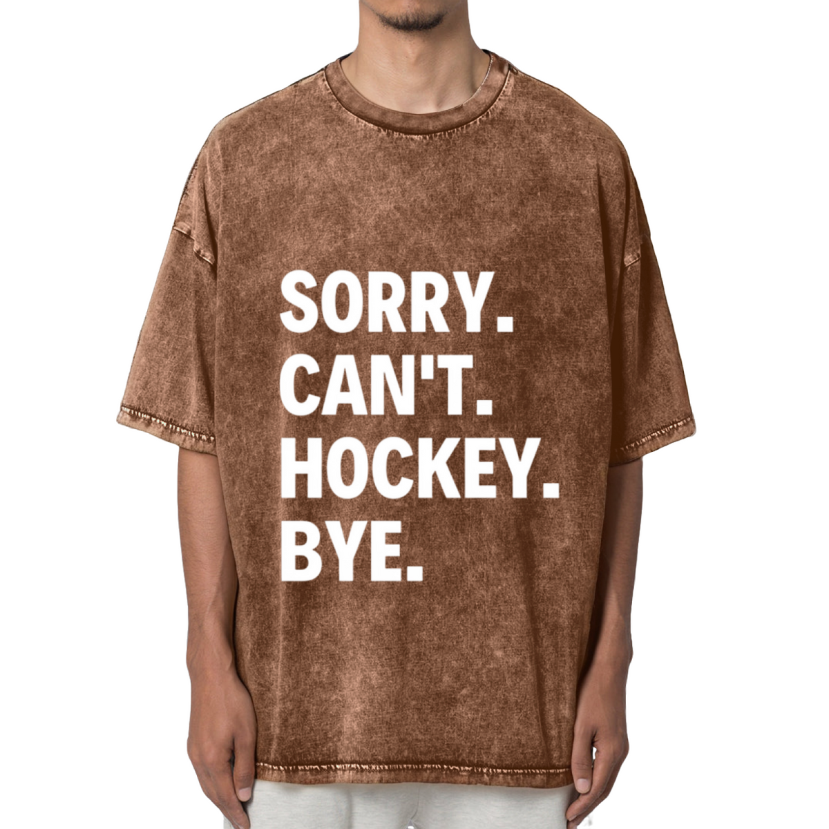 Sorry Can't Hockey Bye Washed Graphic T-Shirt