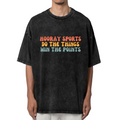 Unisex washed graphic T-shirt with Hooray Sports Do The Things Win The Points themed design, product image