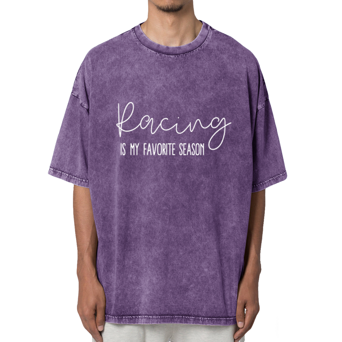 Racing Is My Favorite Season Drag Racing Washed Graphic T-Shirt