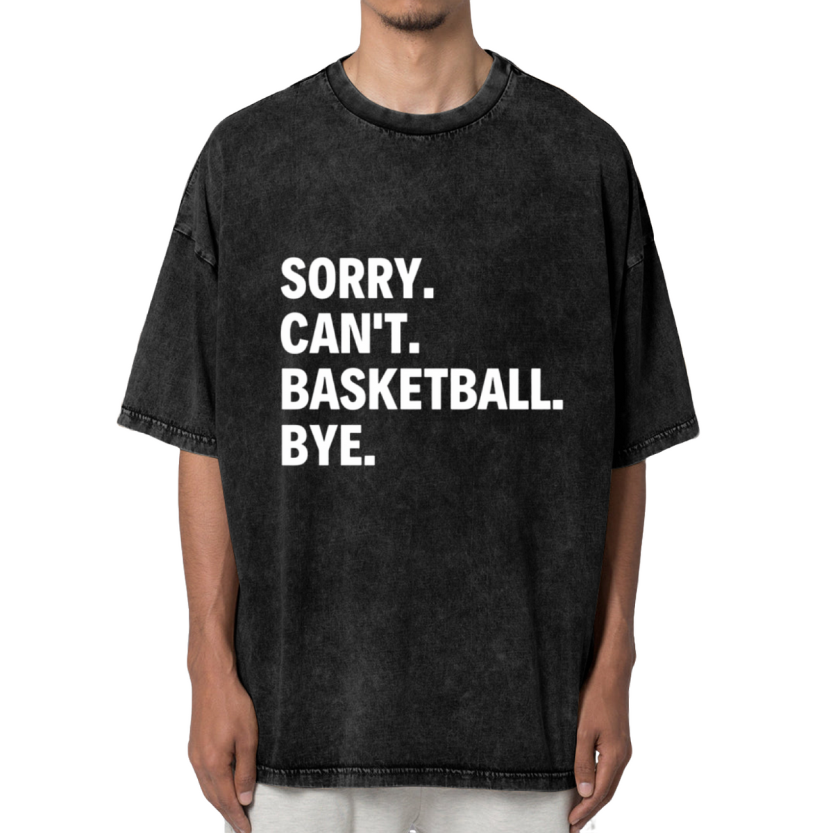 Unisex washed graphic T-shirt with Sorry Can't Basketball Bye Shirt Funny Basketball Player Gift For Basketball Coach Proud Basketball Sports Coach Basketball themed design, p