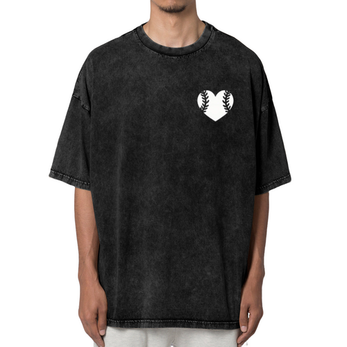 Unisex washed graphic T-shirt with Baseball themed design, product image
