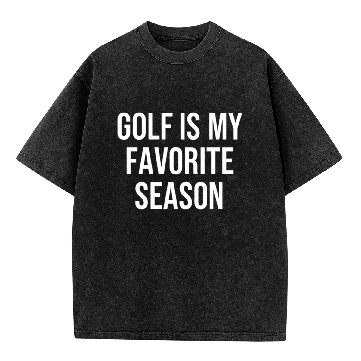 Unisex washed graphic T-shirt with Golf Is My Favorite Season themed design, product image
