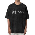Unisex washed graphic T-shirt with Golf Mom themed design, product image