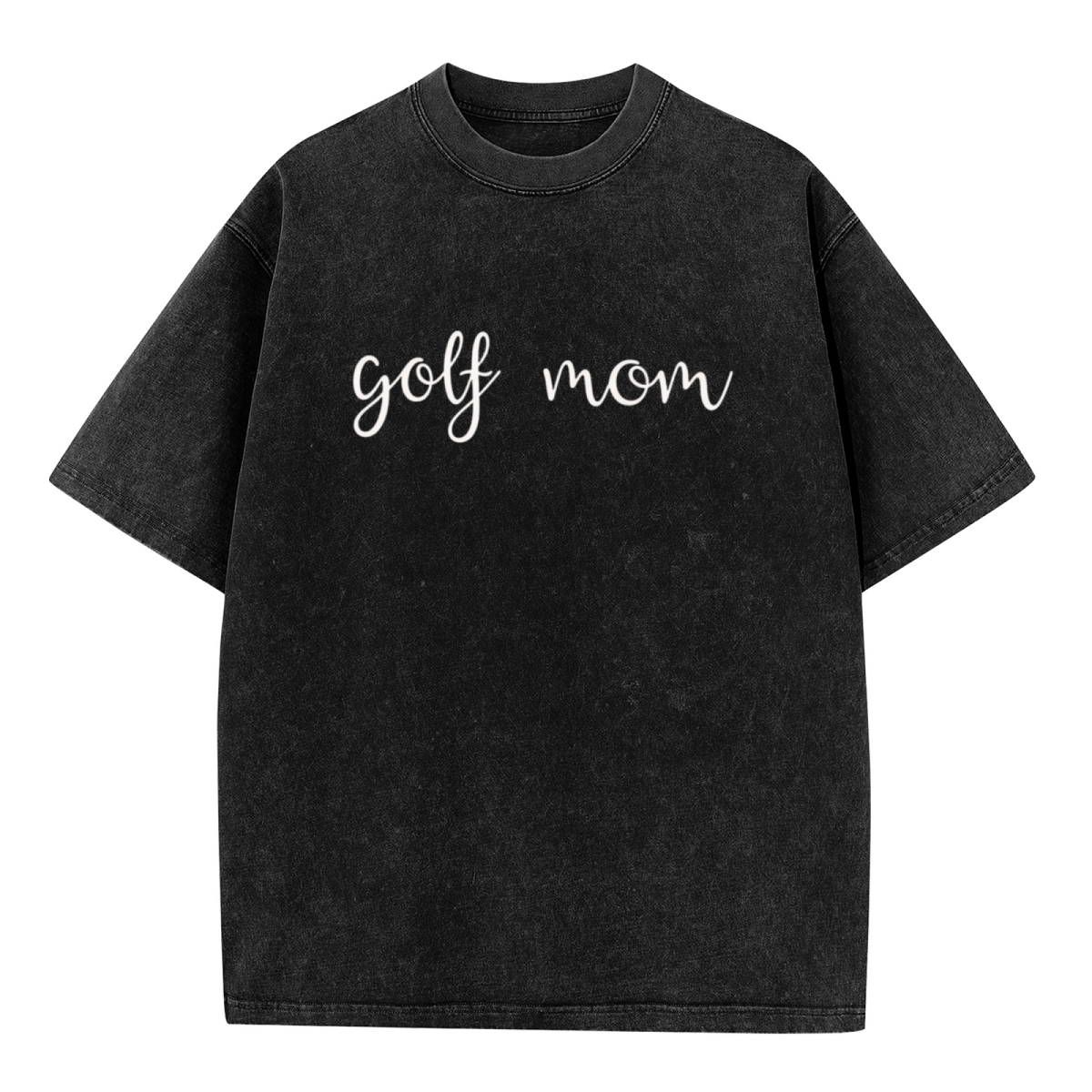 Unisex washed graphic T-shirt with Golf Mom themed design, product image