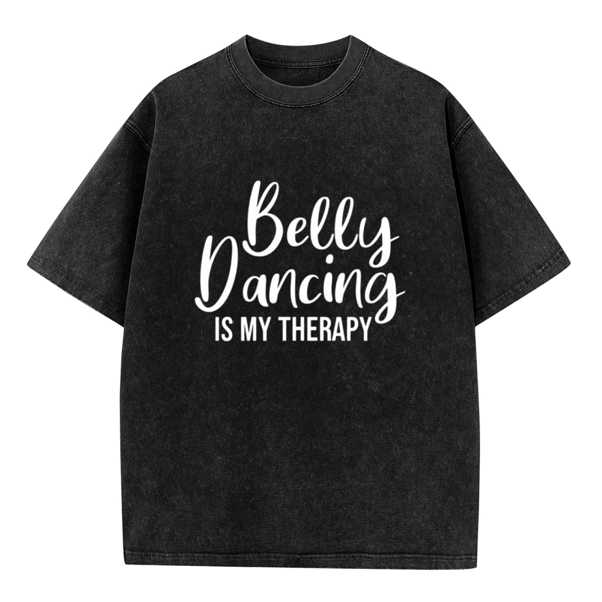 Product image of washed graphic T-shirt featuring 'Belly Dance Teacher' statement design