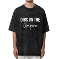 Unisex washed graphic T-shirt with Dibs On The Umpire themed design, product image