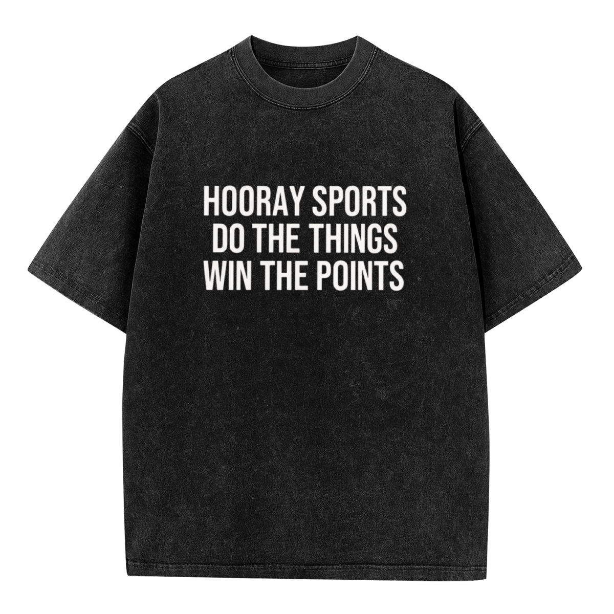 Unisex washed graphic T-shirt with Hooray Sports Do The Things Win The Points themed design, product image