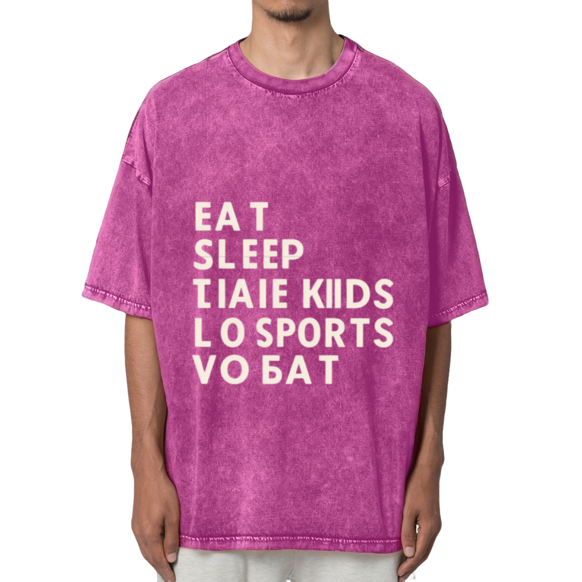 Eat Sleep Take Kids To Sports Repeat Washed Graphic T-Shirt