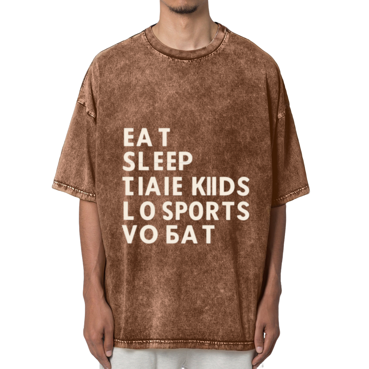Eat Sleep Take Kids To Sports Repeat Washed Graphic T-Shirt