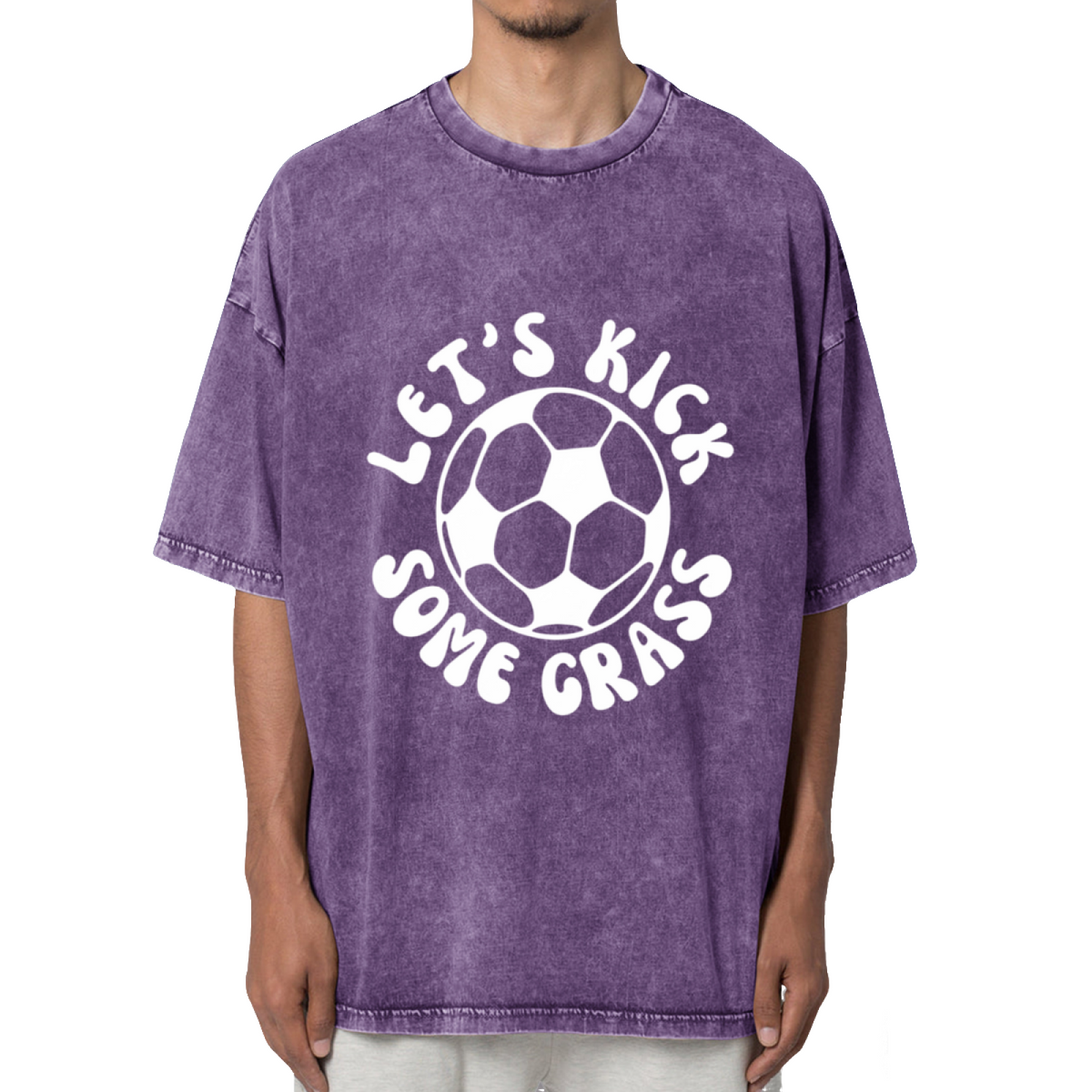 Let's Kick Some Grass Washed Graphic T-Shirt