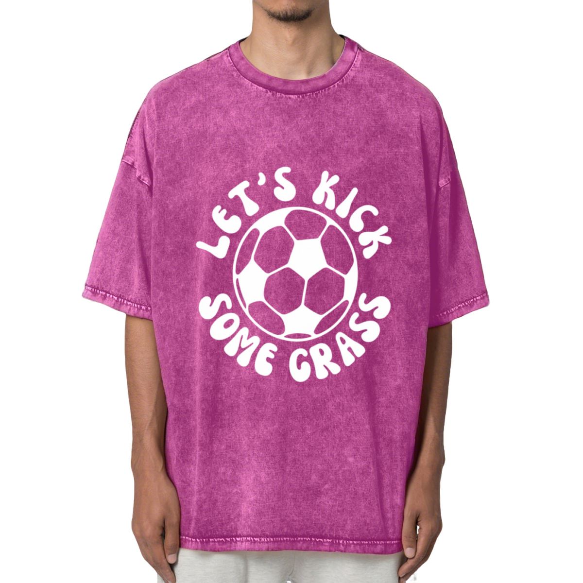 Let's Kick Some Grass Washed Graphic T-Shirt