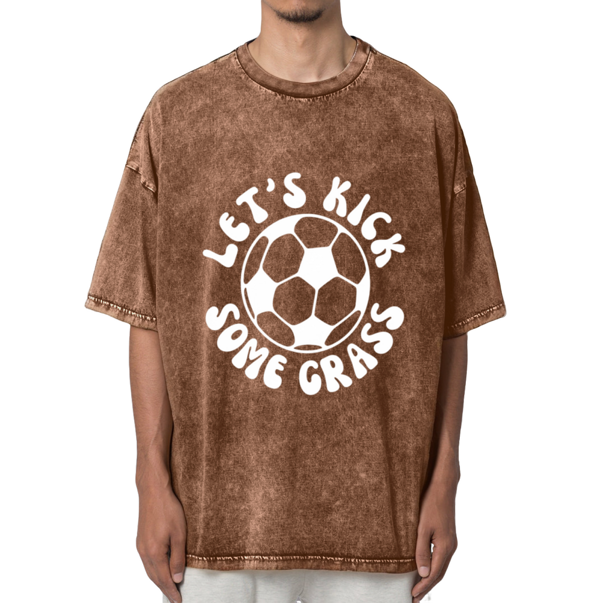 Let's Kick Some Grass Washed Graphic T-Shirt