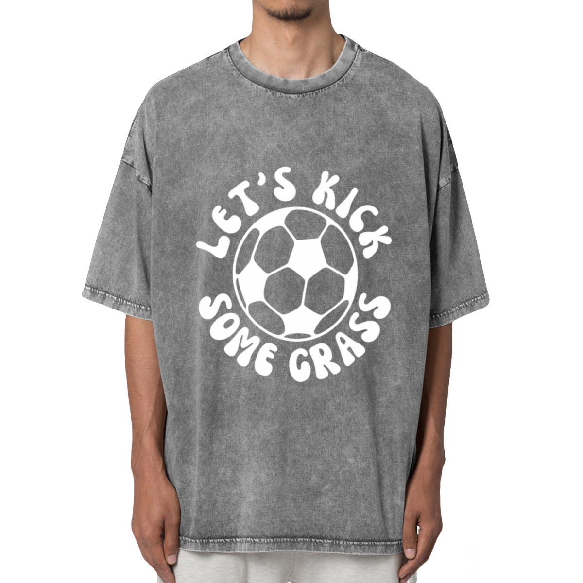 Let's Kick Some Grass Washed Graphic T-Shirt