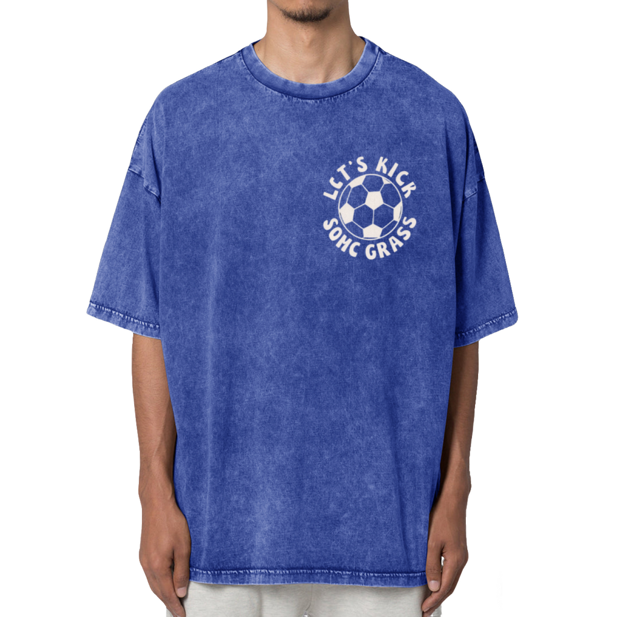 Let's Kick Some Grass Soccer Washed Graphic T-Shirt