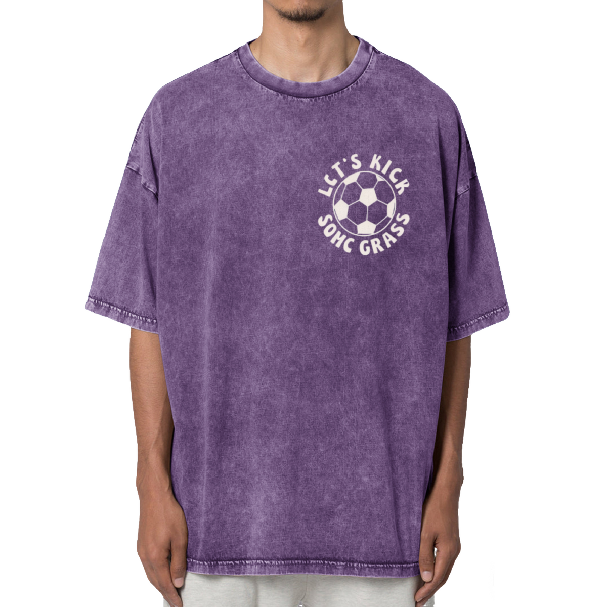 Let's Kick Some Grass Soccer Washed Graphic T-Shirt