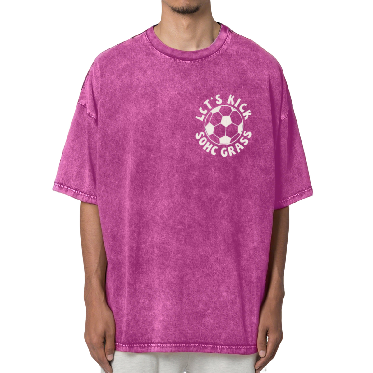 Let's Kick Some Grass Soccer Washed Graphic T-Shirt